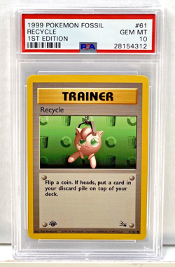 1999 Pokemon Card Fossil Set 1st Edition Recycle #61 PSA 10 GEM MT English 61/62 - Image 1