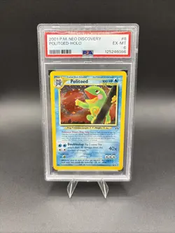 2001 Pokemon Tcg Politoed Holo Neo Discovery Unlimited PSA 6 NM - Image 1