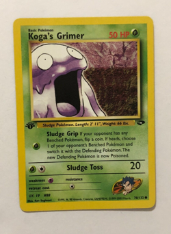 Pokemon Card 1st Edition Gym Challenge Koga's Grimer 78/132 Near Mint - Image 1