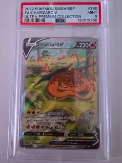 Charizard V 260 PSA 9 Graded Pokemon Card Ultra Premium Collection Single - Image 1