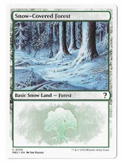 MTG Snow-Covered Forest White Border Mystery Booster 2 (MB2) Card #0120 Unplayed - Image 1