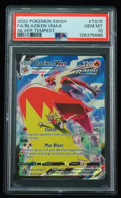 Blaziken VMAX TG15 PSA Gem Mint 10 Silver Tempest Pokemon Card - Image 1
