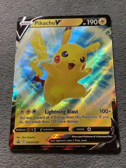 Pikachu V Swsh198 Full Art Black Start Promo Holo Pokemon Card NM+ - Image 2