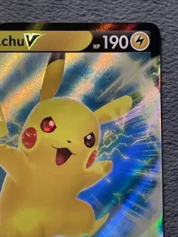 Pikachu V Swsh198 Full Art Black Start Promo Holo Pokemon Card NM+ - Image 5