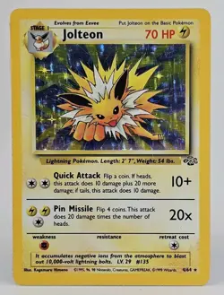 Pokemon Jungle Jolteon Holo Rare Card 4/64 Unlimited Edition - Image 1