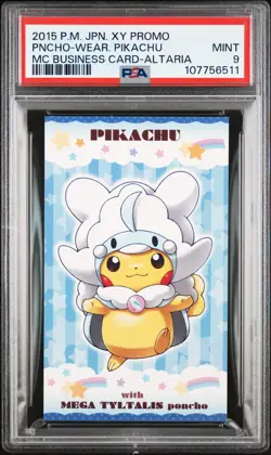 Pokemon Japanese Mega Altaria Poncho Pikachu PSA 9 MINT Business Card - Image 3