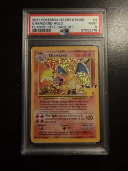 2021 Charizard Celebrations Holo Base Set Pokemon 4/102 PSA 9 - Image 1