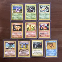 Shadowless Pokemon Base Set Lot Of 10 - Charmander, Charmeleon & More! (NM- LP) - Image 1