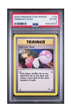 PSA 6 2000 POKEMON GYM HEROES #125 SABRINA'S GAZE - Image 1