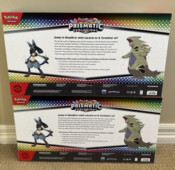 2x-Pokemon SV Prismatic Evolutions Lucario ex & Tyranitar ex Premium Collection - Image 2
