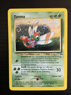Pokemon TCG Yanma 17/75 Neo Discovery Holo w/ Swirl LP - Image 1