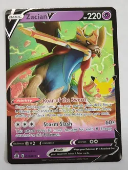 Pokemon TCG Zamazenta V Zacian V Celebrations 016 018/025 Holo Ultra Rare NM - Image 2