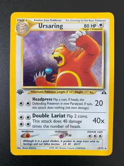 POKEMON URSARING HOLO RARE 15/75 NEO DISCOVERY 1ST EDITION ENGLISH EX/NM - Image 1