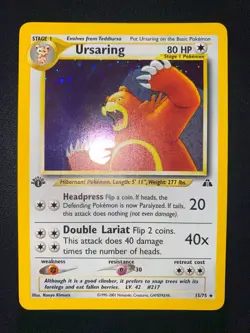 POKEMON URSARING HOLO RARE 15/75 NEO DISCOVERY 1ST EDITION ENGLISH EX/NM - Image 2