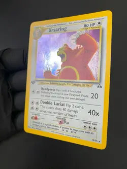 POKEMON URSARING HOLO RARE 15/75 NEO DISCOVERY 1ST EDITION ENGLISH EX/NM - Image 3