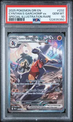 PSA 10 GEM MINT Pokemon Cynthia's Garchomp ex SIR 232/182 Destined Rivals - Image 1