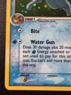 Vaporeon 6/17 POP Series 3 Promo Pokemon Card Holo Foil Rare Near Mint - Image 5