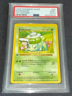 Pokemon Card - PSA 9(OC) Error 1st Edition Bulbasaur - Base Set - 44/102 - Image 1