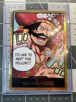 One Piece - Don!! Card, Gold Don!! Alt Art OP13 Carrying on His Will Gol.D.Roger - Image 1
