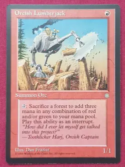 Magic The Gathering ICE AGE ORCISH LUMBERJACK red card MTG - Image 1
