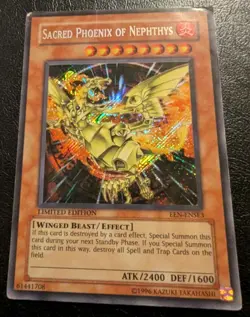 Yugioh Trading Card: Sacred Phoenix of Nephthys EEN-ENSE3 Secret Rare Mod Play - Image 1