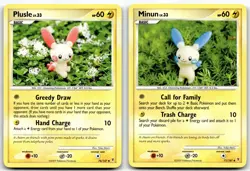 2009 Pokemon Minun 71/147 & Plusle 76/147 Supreme Victors Moderate Play Card - Image 1