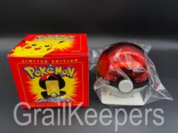 1999 Pokemon Pikachu 23k Gold Plated Trading Card & Pokeball Burger King Sealed - Image 1