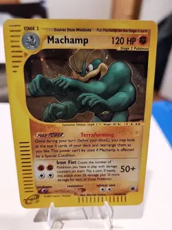 Pokemon TCG Machamp Holo Rare Card 16/165 Expedition Base Set - Image 1
