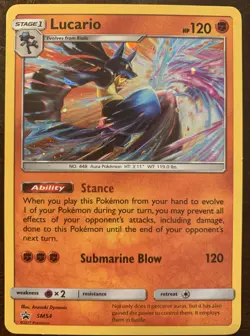 Lucario SM54 Holo Rare Black Star Promo Pokemon Card NM/EX - Image 1