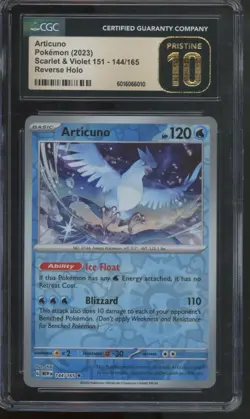Pokemon TCG Articuno 144/165 Scarlet & Violet 151 Reverse CGC 10 Pristine - Image 1