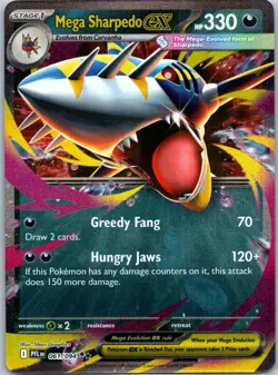 Mega Sharpedo ex 061/094 Phantasmal Flames Pokemon TCG - Image 1