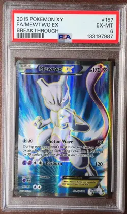2015 POKEMON XY BREAKTHROUGH #157 FULL ART/MEWTWO EX PSA 6 - Image 1