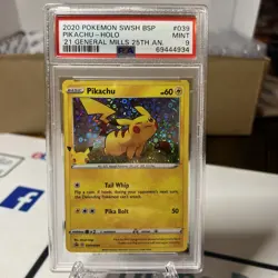 2020 Pokemon Swsh039 Pikachu-Holo 2021 General Mills 25th Anniversary PSA 9 - Image 1