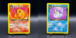 Dark Vaporeon 45/82, Dark Flareon 35/82 Team Rocket WoTC Pokemon TCG LP - Image 1