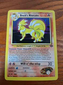 Brock's Ninetales 3/132 Gym Challenge, Pokemon TCG, LP, Holo Rare - Image 1