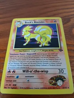 Brock's Ninetales 3/132 Gym Challenge, Pokemon TCG, LP, Holo Rare - Image 2