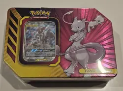 Pokemon TCG Mewtwo - Mew GX Tag Team Power Partnership Tin Pristine Condition 820650806322 - Image 1