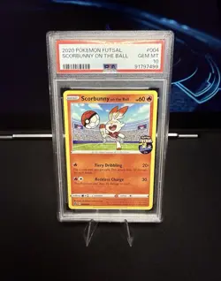 PSA 10 GEM MT Scorbunny on the Ball #004 Promo Futsol Pokemon TCG 2020 - Image 1