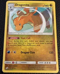 Pokemon TCG Dragonite 119/181 2019 Team Up Cosmos Holo Promo Card - LP - Image 1