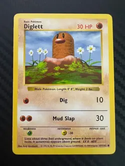 Pokemon TCG Diglett Base Set Shadowless Common 47/102 LP - Image 1
