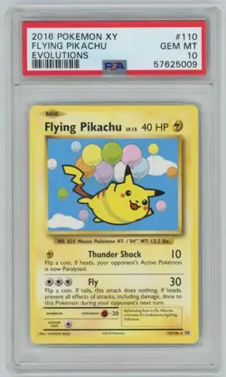 2016 Pokemon XY Evolutions Flying Pikachu #110 110/108 PSA 10 - Image 1