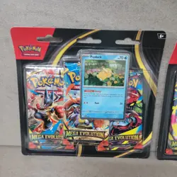 Lot Of 2 Pokemon TCG Mega Evolution 3 Pack Blisters with psyduck and golduck - Image 2