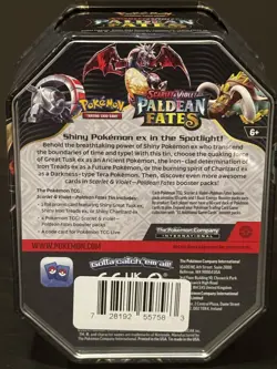 FACTORY SEALED-NEW- Pokemon TCG Paldean Fates Iron Treads ex Tin FAST SHIPPING! - Image 2