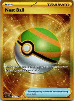 Nest Ball 255/198 Gold Secret Rare Near Mint Holo Pokemon - Image 1