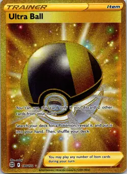 Ultra Ball 186/172 Gold Secret Rare Near Mint Holo Pokemon - Image 1