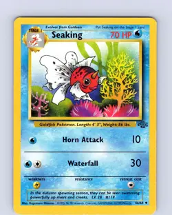 Pokemon TCG Seaking Jungle 44/64 Unlimited Regular Uncommon Card WOTC Played LP - Image 1