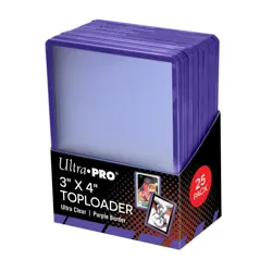 Ultra Pro 3X4 Purple Border Toploaders 25Ct For Cards With Card Sleeves Protect - Image 1