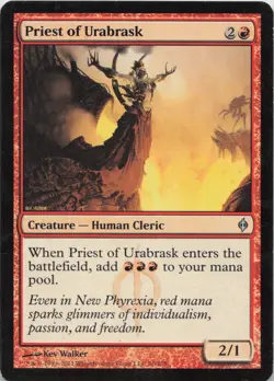 Priest of Urabrask U New Phyrexia 90 - LP MTG - Image 1