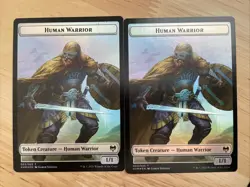 MTG Human Warrior (003) Angel Warrior Token (002) Kaldheim FOIL KHM NM/M - Image 1