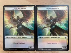 MTG Human Warrior (003) Angel Warrior Token (002) Kaldheim FOIL KHM NM/M - Image 2